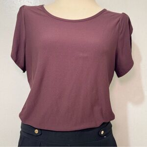 14th & Union Women's Dark Brown Short Sleeve Top